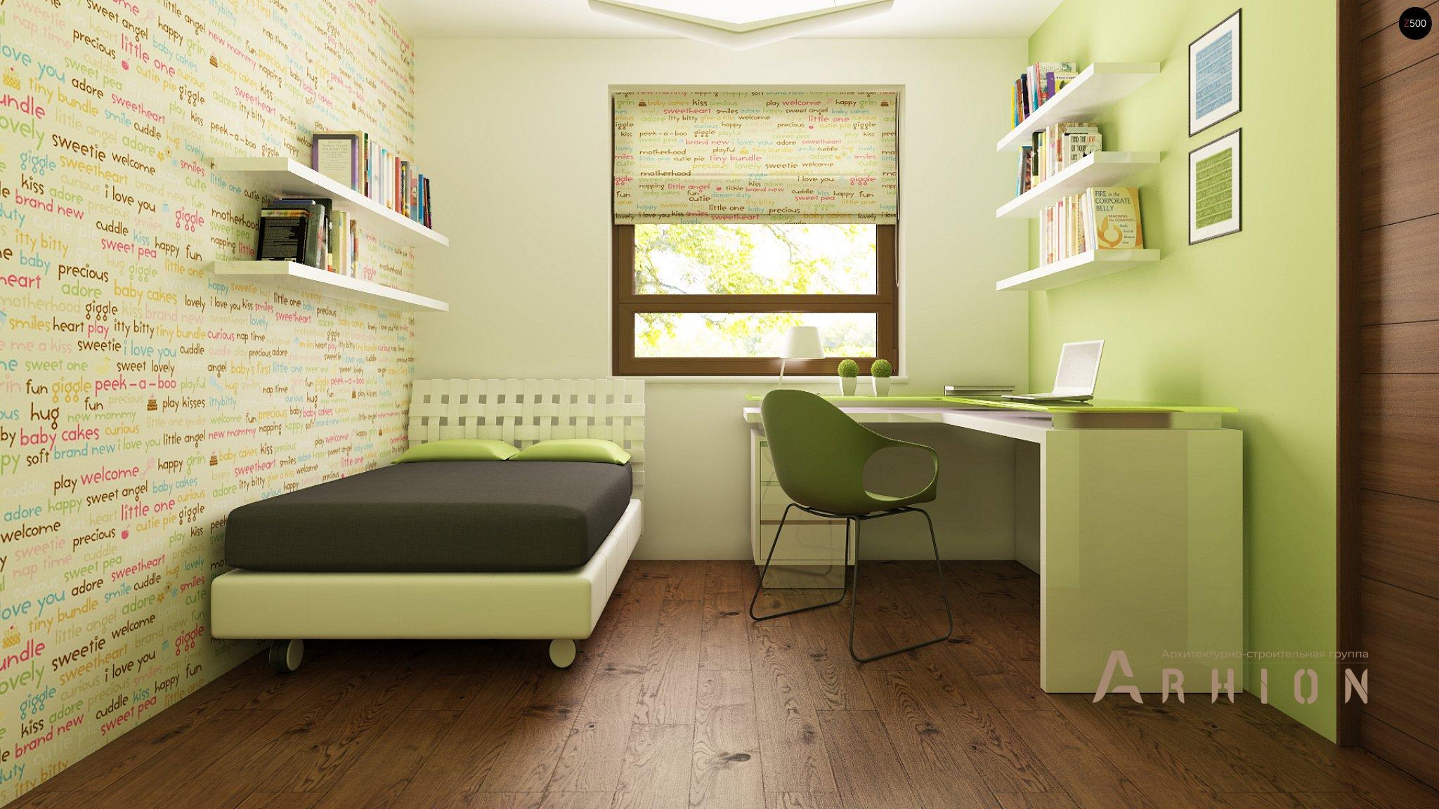 7. Проект одноэтажного дома в современном стиле с двускатной кровлей, Z12 P GP, площадью - 156 кв c мансардой, терассой, гаражом